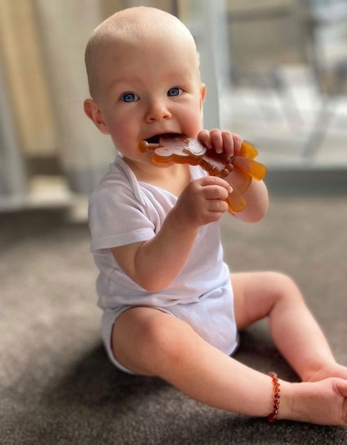 Load image into Gallery viewer, The Little Bamber - Natural Rubber &amp; Baltic Amber Teething Toy

