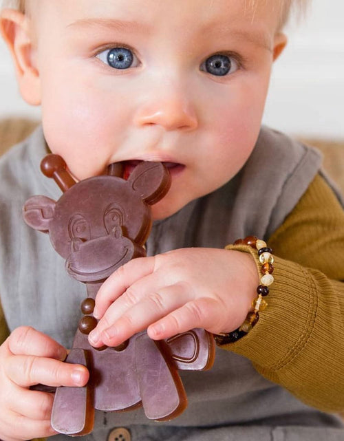 Load image into Gallery viewer, The Little Bamber - Natural Rubber &amp; Baltic Amber Teething Toy
