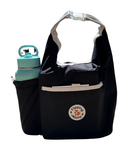 Thermal Tote with Bottle Pocket | easy carry-all bag, clip handle for convenient attachment
