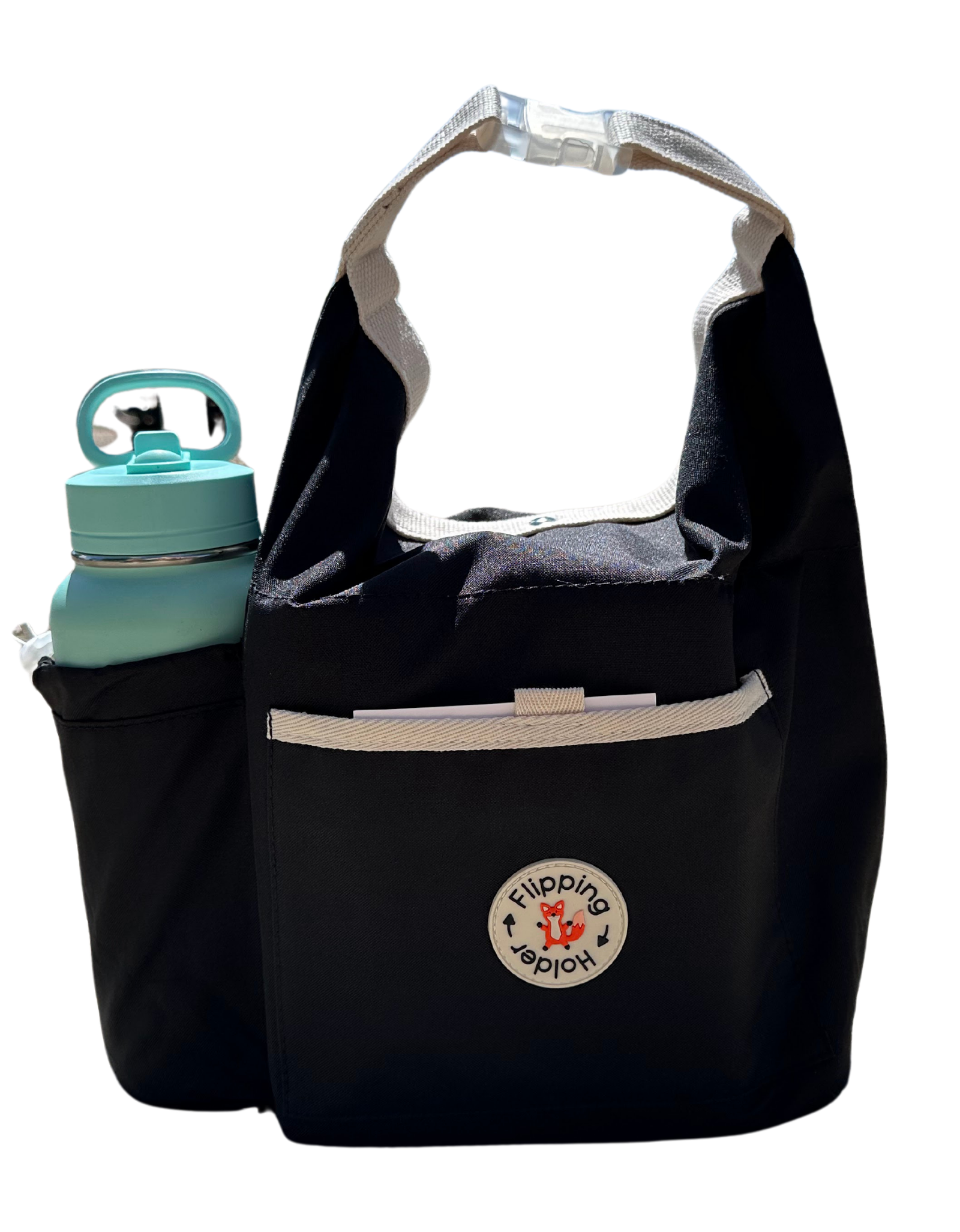 Thermal Tote with Bottle Pocket | easy carry-all bag, clip handle for convenient attachment