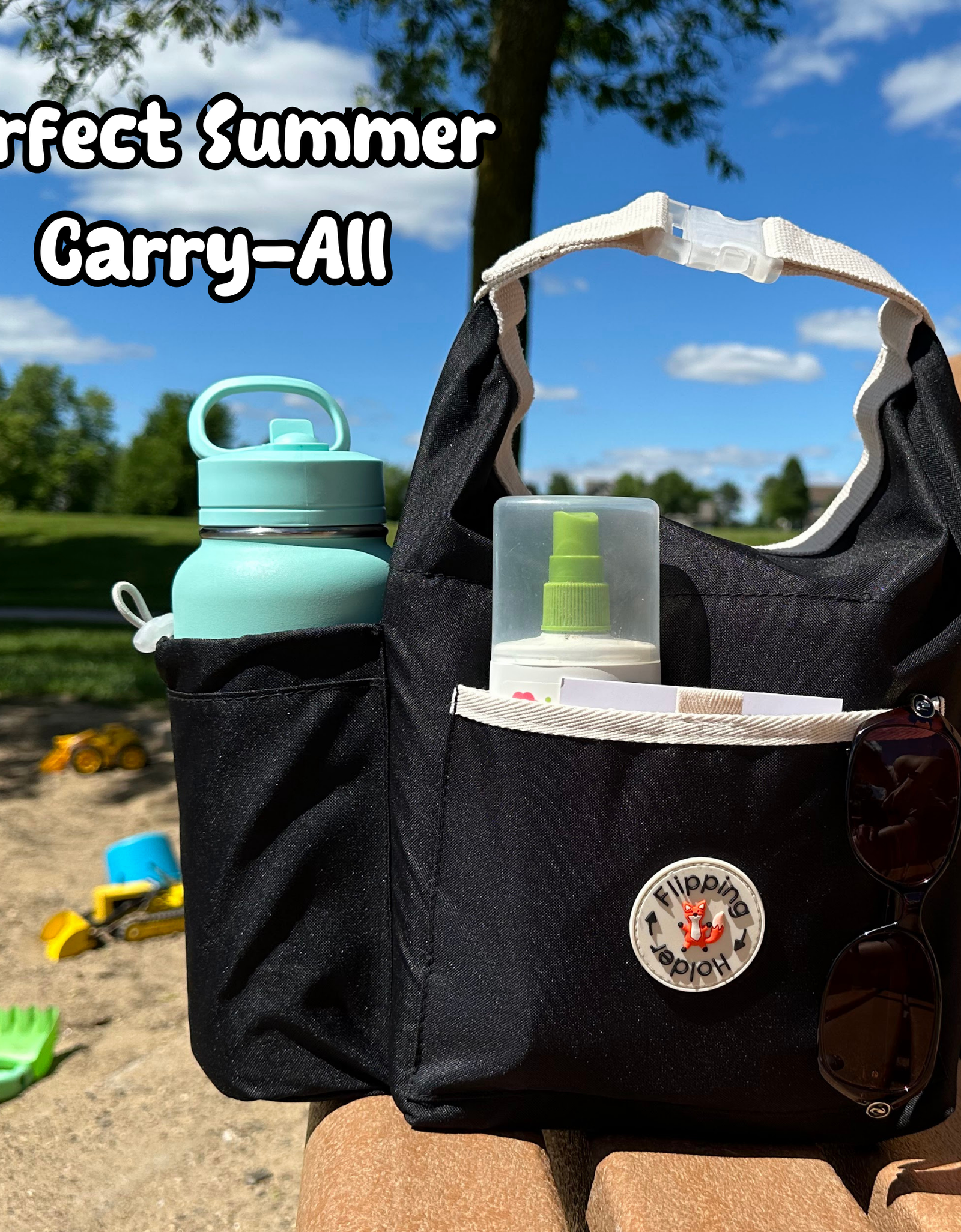 Thermal Tote with Bottle Pocket | easy carry-all bag, clip handle for convenient attachment