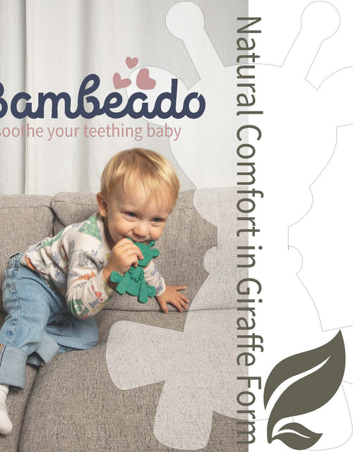 Load image into Gallery viewer, The Little Bamber - Green - Natural Rubber &amp; Baltic Amber Teething Toy

