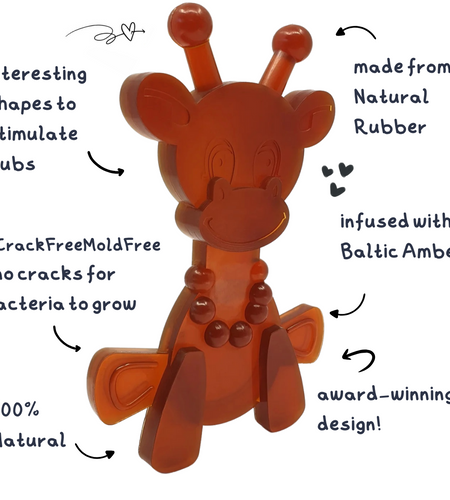 The Little Bamber - Natural Rubber & Baltic Amber Teething Toy