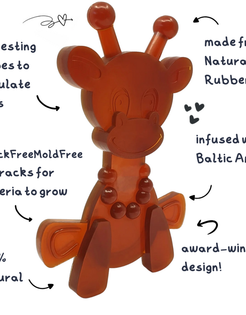 Load image into Gallery viewer, The Little Bamber - Natural Rubber &amp; Baltic Amber Teething Toy
