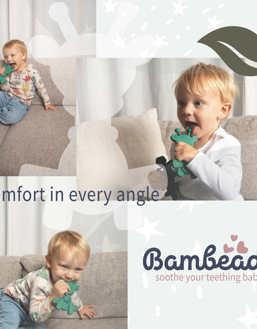 Load image into Gallery viewer, The Little Bamber - Green - Natural Rubber &amp; Baltic Amber Teething Toy
