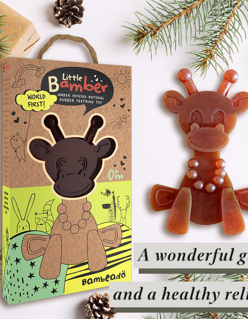 Load image into Gallery viewer, The Little Bamber - Natural Rubber &amp; Baltic Amber Teething Toy
