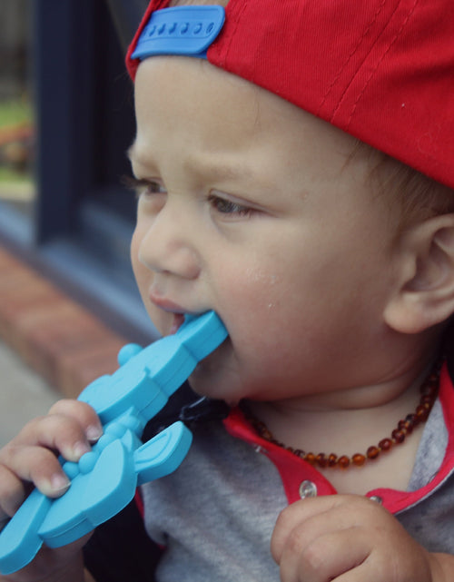 Load image into Gallery viewer, Little bamBAM Baby Teething Toy – Cyan
