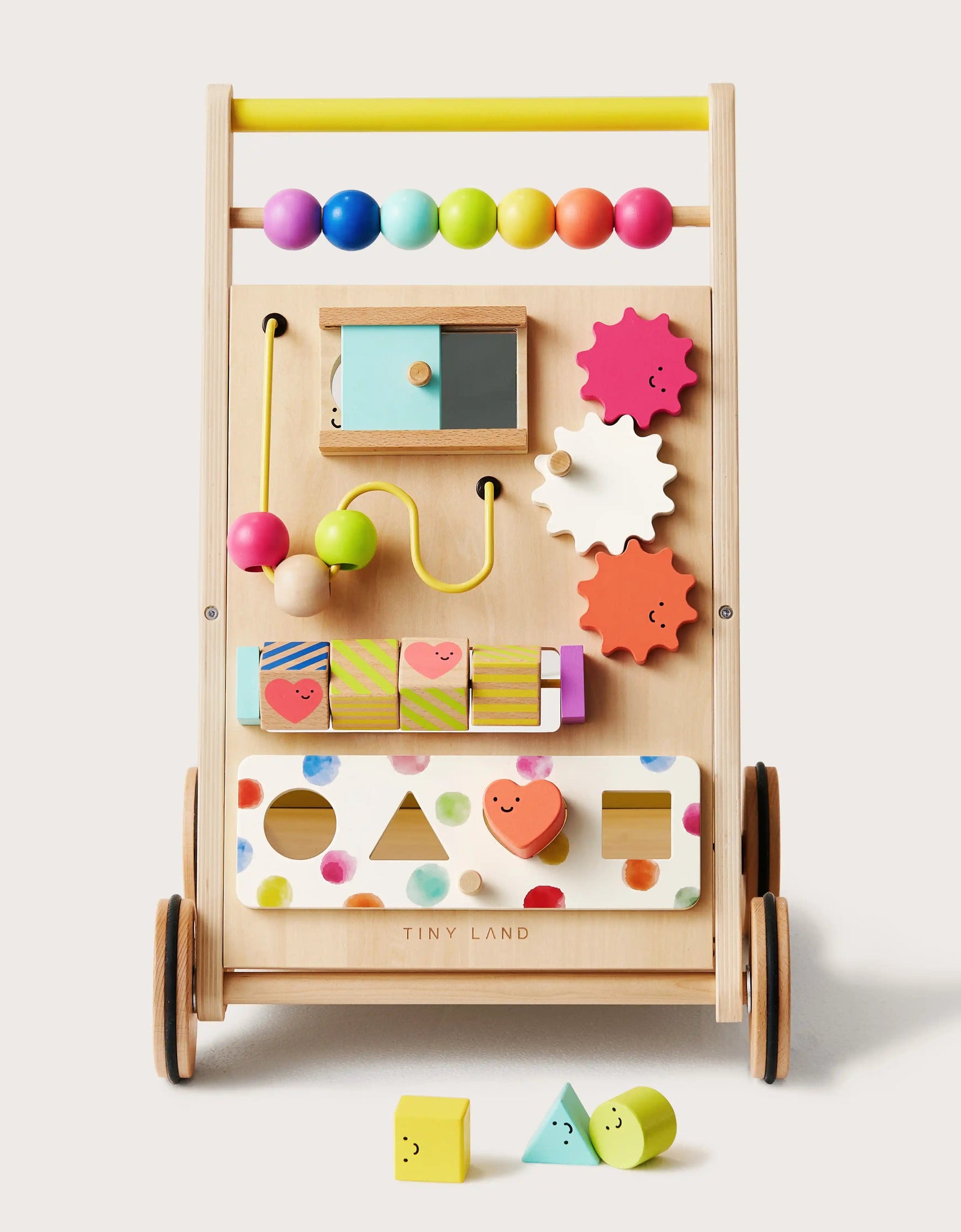 Tiny Land® Premium Natural Wooden Activity Walker