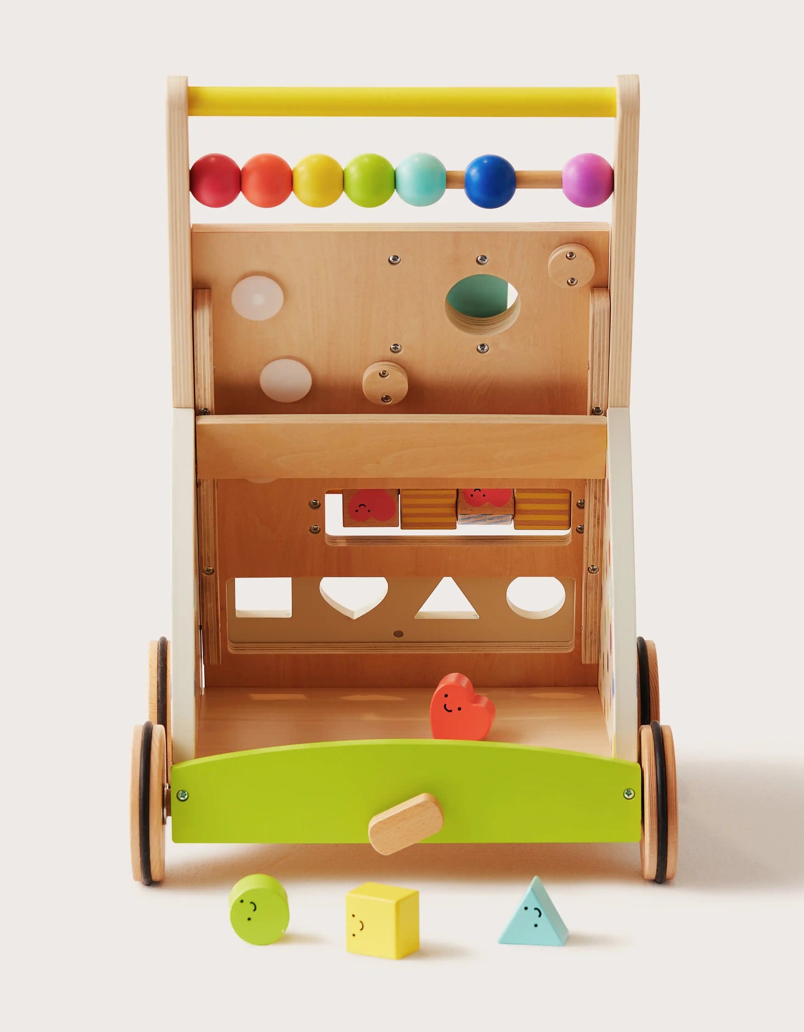 Tiny Land® Premium Natural Wooden Activity Walker