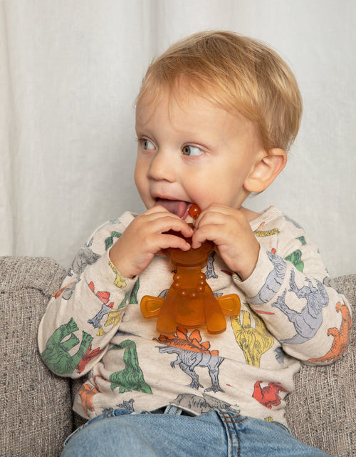 Load image into Gallery viewer, The Little Bamber - Natural Rubber &amp; Baltic Amber Teething Toy
